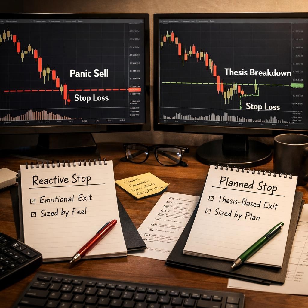 stop loss placement reactive vs planned decisions illustration for Stop-loss placement for systematic traders: how to exit where the trade thesis actually breaks