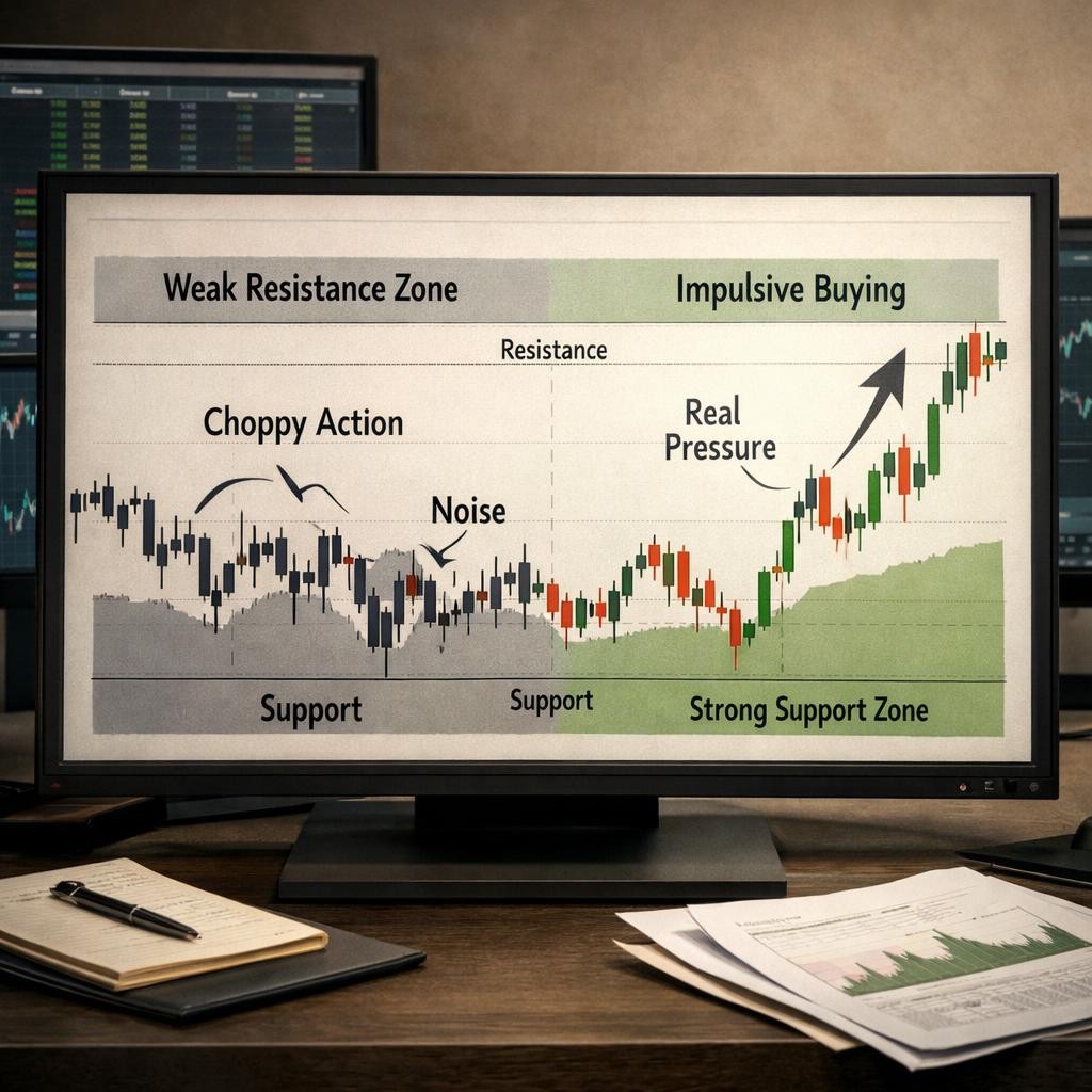 futures market structure weak vs strong process illustration for Futures market structure for active traders: separating real pressure from noisy movement