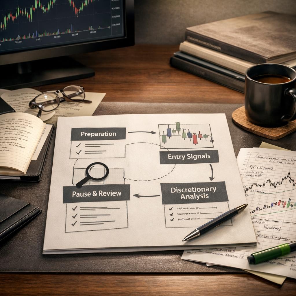 when not to automate a strategy session framework illustration for When not to automate a setup: the signs a strategy still needs discretionary review before going live
