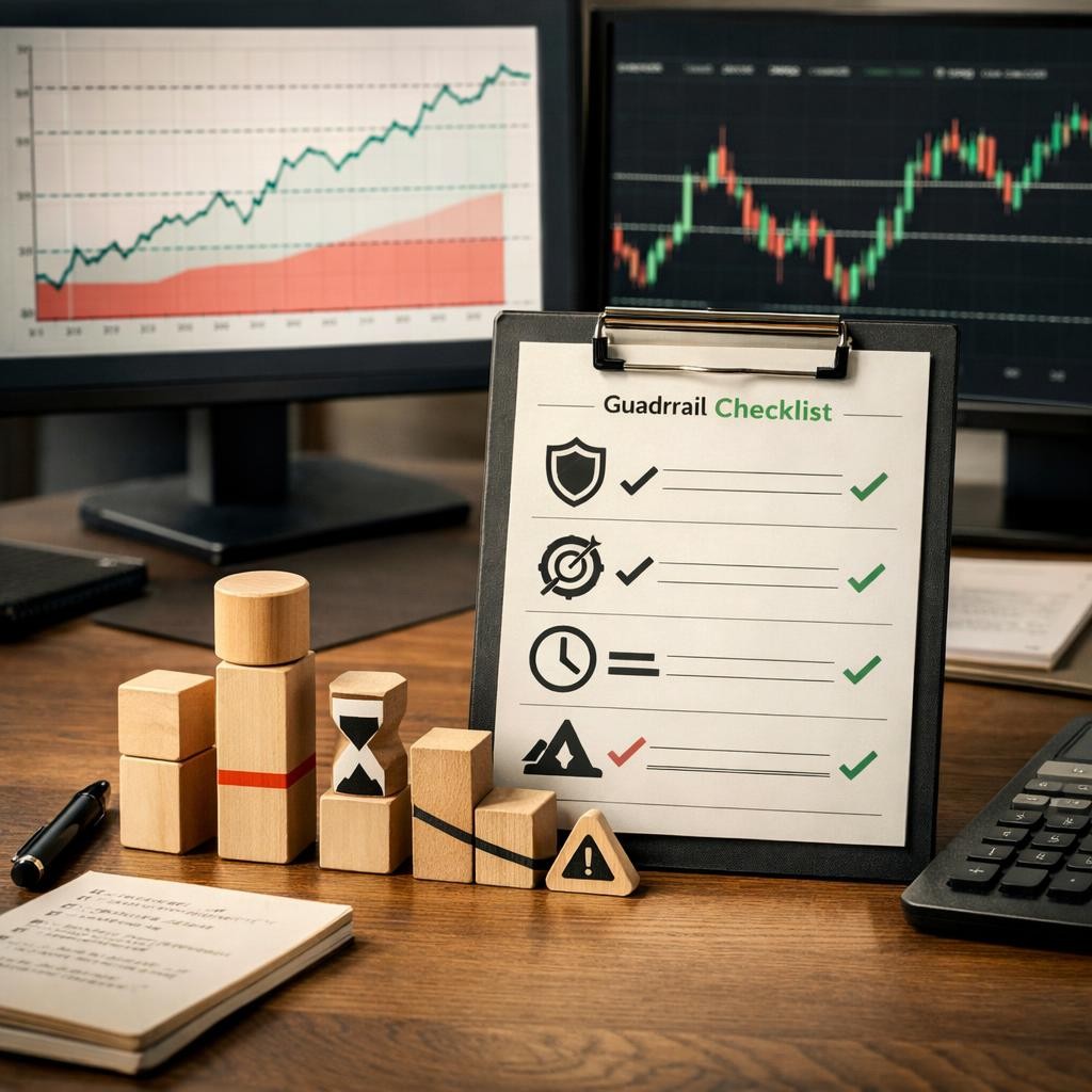position sizing for funded traders guardrail checklist illustration for Position sizing for funded traders: protecting drawdown limits without shrinking every good setup into noise